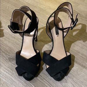Zara Basic Wrapped Suede Heels